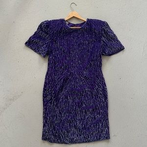 Sequined purple mini party dress, size 8/10, m/l